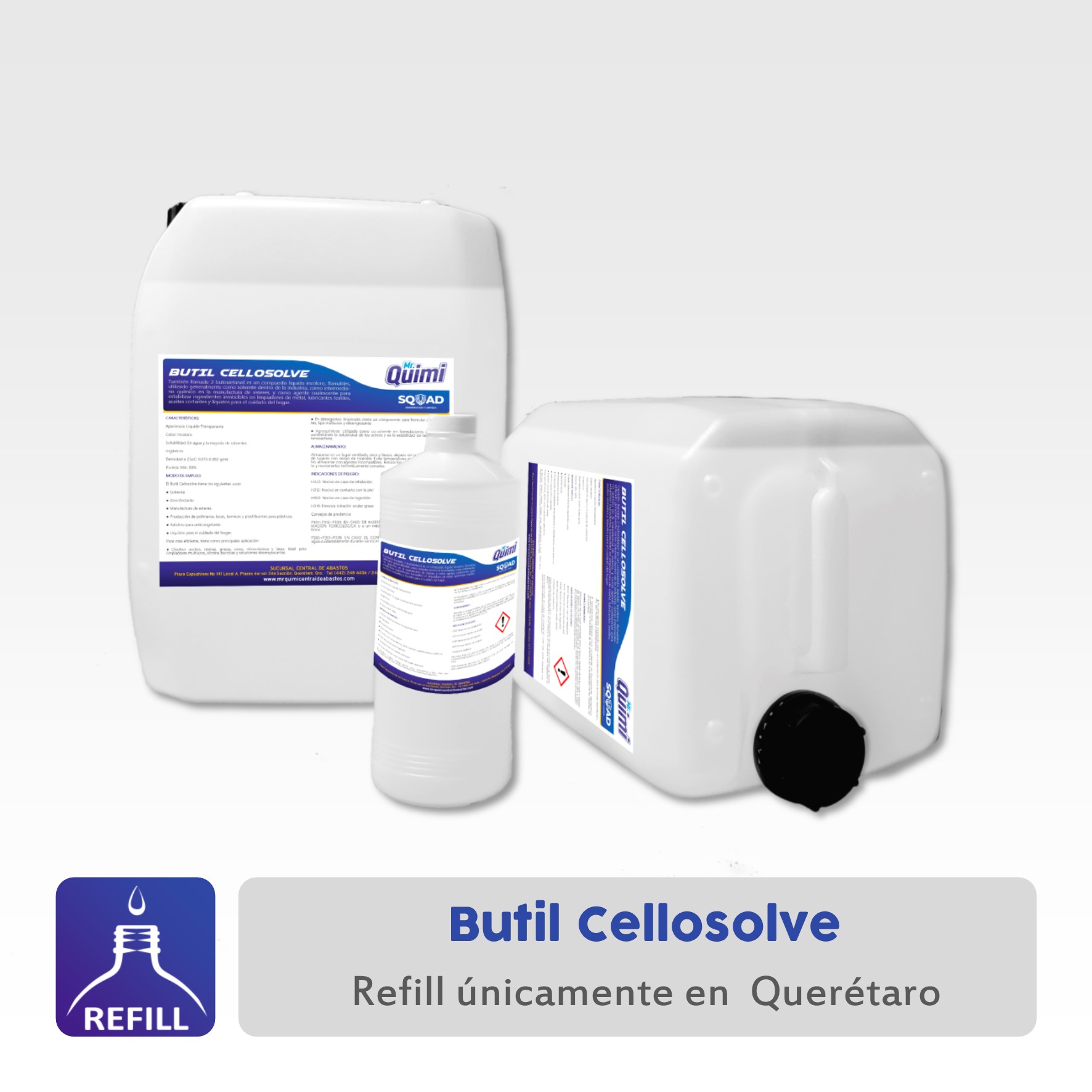 Butil Cellosolve solvente incoloro soluble en agua para pinturas, lacas, desengrasantes y limpieza industrial en México.