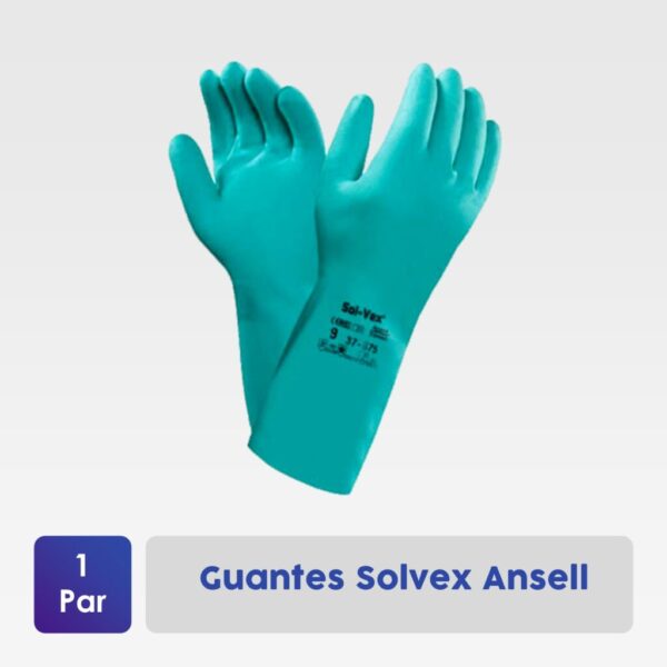 Guantes Solvex Ansell que brindan protección industrial, agarre seguro y comodidad en trabajos con productos químicos.