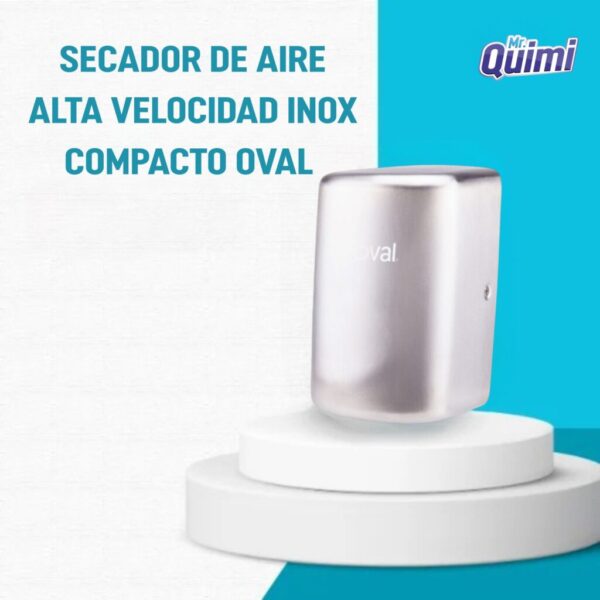 Modelo DV035 Oval: secador de manos de acero inoxidable, silencioso y de alta velocidad.