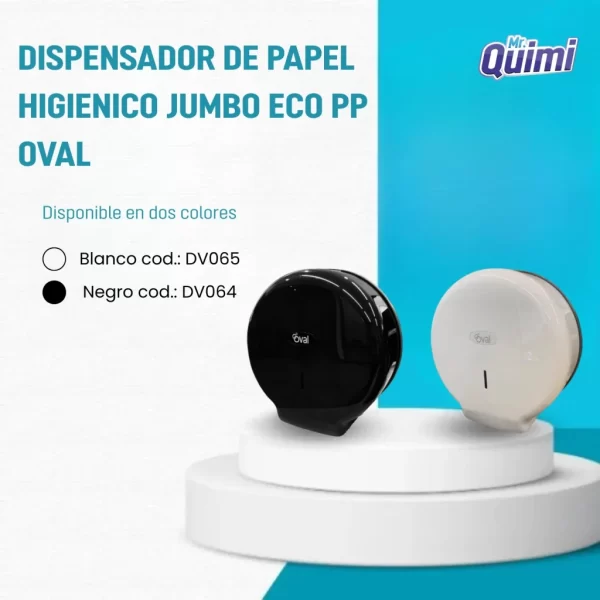 El dispensador de papel higiénico jumbo utiliza rollos de hasta 10 cm x 500 m, ideal para baños con alto tráfico. 