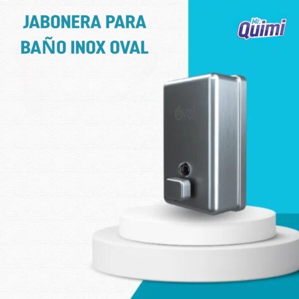 Jabonera para jabon líquido de 1 litro en acero inoxidable, diseñada para uso rudo en baños públicos y entornos comerciales. 