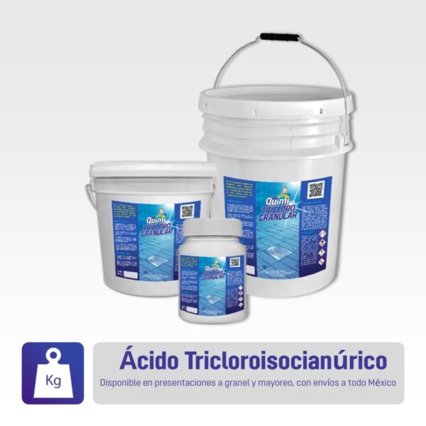 Tricloro granular de alta concentración, ideal para mantener el agua de albercas limpia, cristalina y libre de bacterias, hongos y algas.