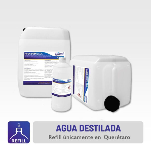 Agua destilada de alta pureza para limpieza, laboratorios y uso industrial. En Mr. Quimi Central de Abastos encuentras agua destilada dónde comprar en Querétaro y con envíos a toda la República.