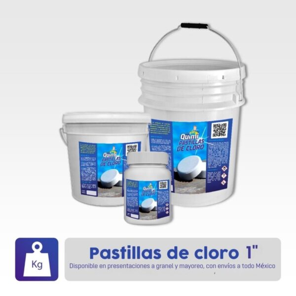 Pastillas de cloro para cisterna, tinaco, baño. Mantienen el agua limpia, desinfectada y cristalina con acción prolongada. Disponibles en Mr. Quimi Central de Abastos.