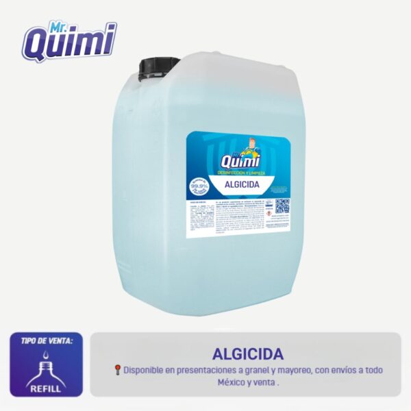 Algicida para albercas: previene y elimina algas, aporta claridad al agua y asegura condiciones seguras para su uso.