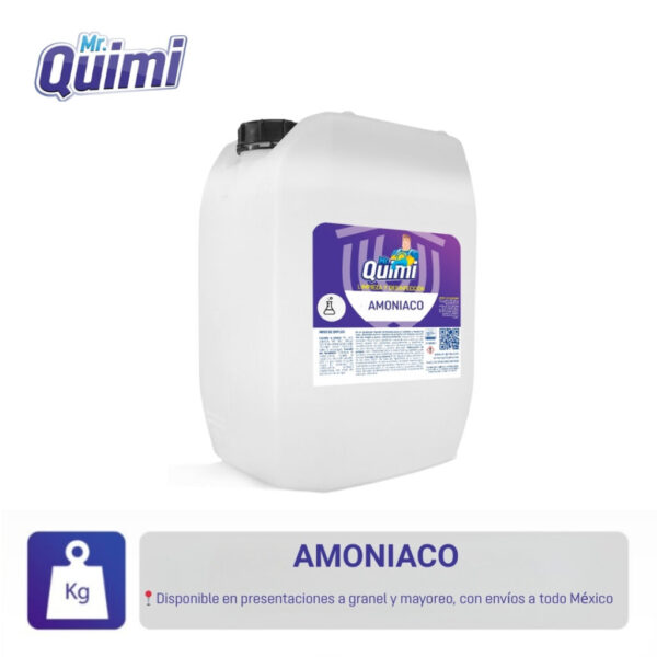 Amoniaco líquido de alta pureza, utilizado como desengrasante y neutralizante en limpieza, industria y agricultura. Disponible a granel y mayoreo con envíos a todo México.