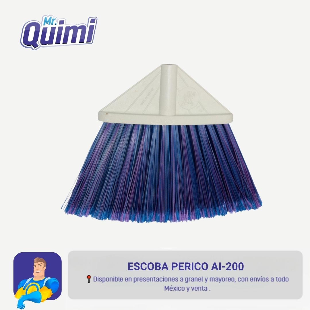 Escoba vinilo abanico Perico Ai200 — resistente, ligera y duradera, ideal para limpieza eficiente en hogares, comercios y oficinas.