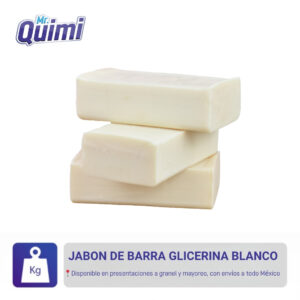 Jabón de glicerina blanca en barra para elaborar jabones artesanales.