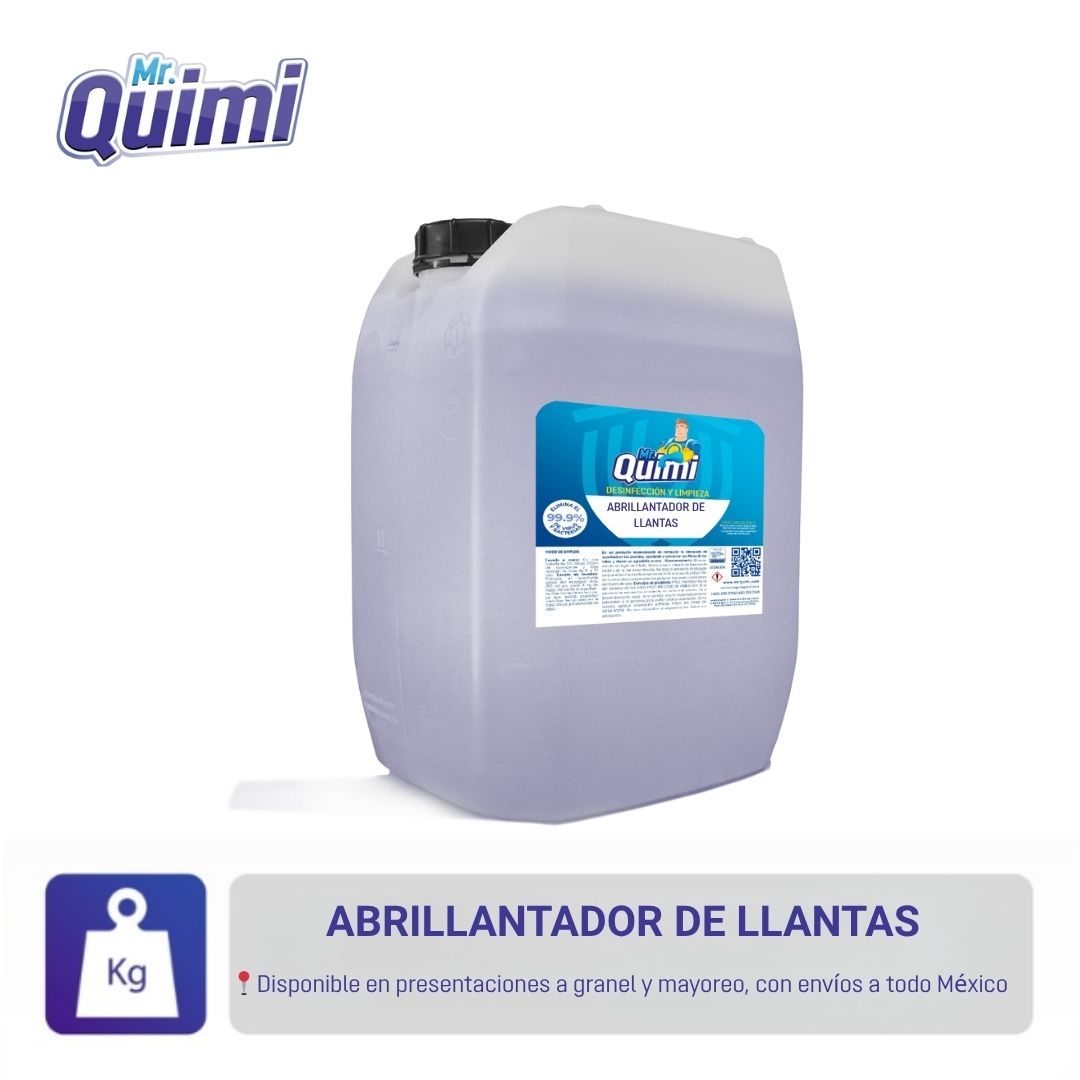 Abrillantador de llantas profesional que realza el brillo y protege el caucho.
