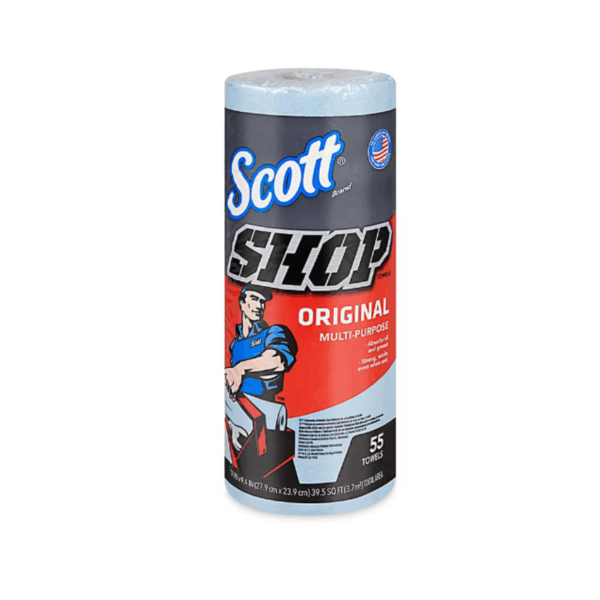 Toallas Scott Shop Original de uso rudo para limpieza automotriz, talleres y trabajos pesados.